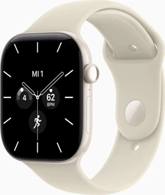 Apple Watch Series 12 (GPS + Cellular) 46mm Keramik perlweiß mit Sportarmband M/L sand