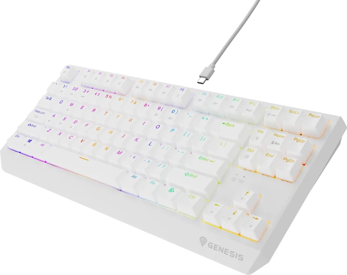 Genesis Thor 230 TKL, weiß, LEDs RGB, hot-swap, Outemu Red, USB, US
