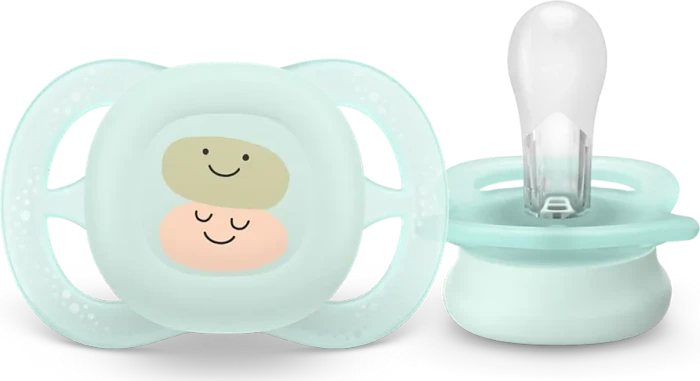 Philips Avent SCF075/14 ultra start Beruhigungsschnuller, 0-2M, Silikon, blau/grün, 2 Stück