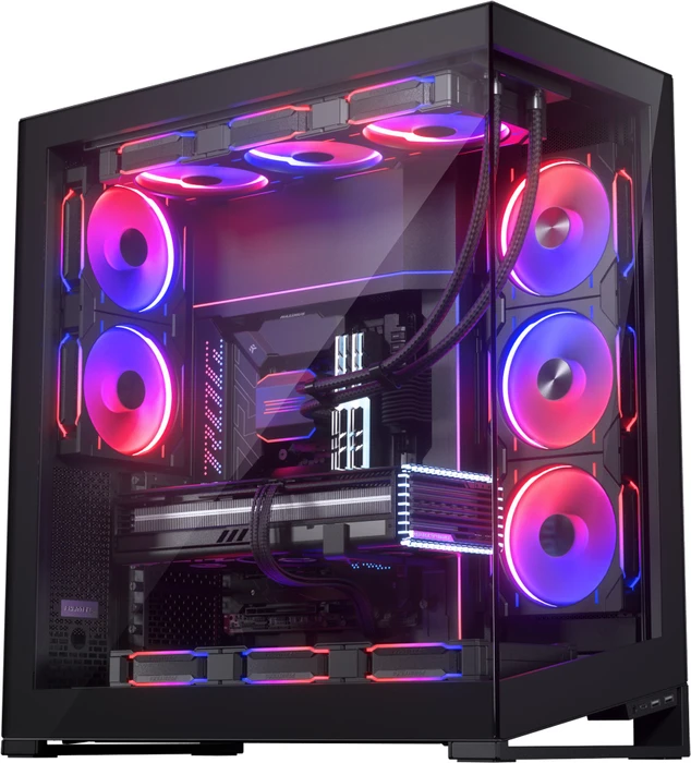 Phanteks NV9 Satin Black, schwarz, Glasfenster