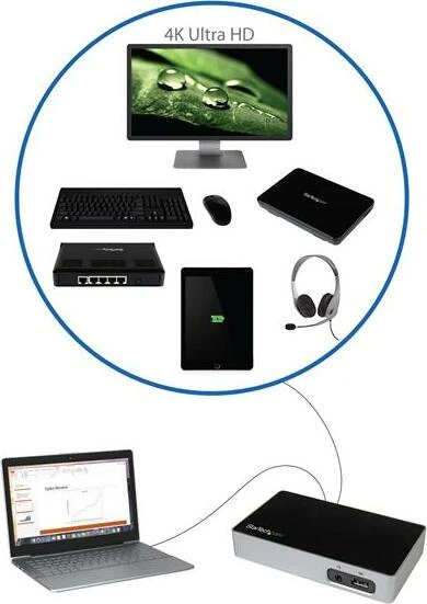 StarTech 4k DisplayPort Dockingstation, USB-B 3.0 [Buchse]