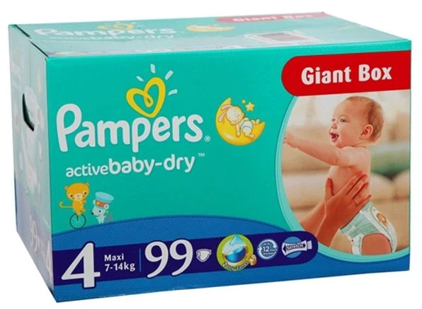 Pampers Baby-Dry Gr.4 Einwegwindel, 7-14kg, 99 Stück