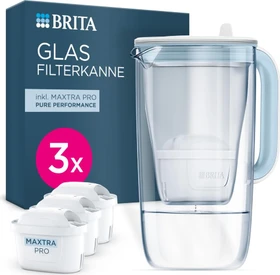 Brita Glas Tischwasserfilter inkl. 3 Kartuschen light blue