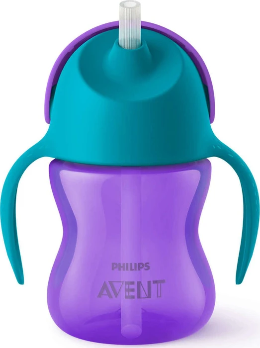 Philips Avent SCF796/02 Strohhalmbecher Trinkbecher, 9+M, 200ml, violett/türkis
