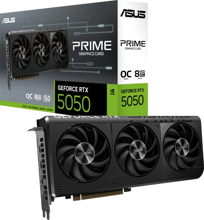ASUS Prime GeForce RTX 5050 OC, PRIME-RTX5050-O8G, 8GB GDDR6, HDMI, 3x DP
