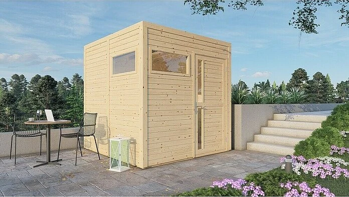 Bertilo Cubus 2 Gartenhaus 226x234cm natur