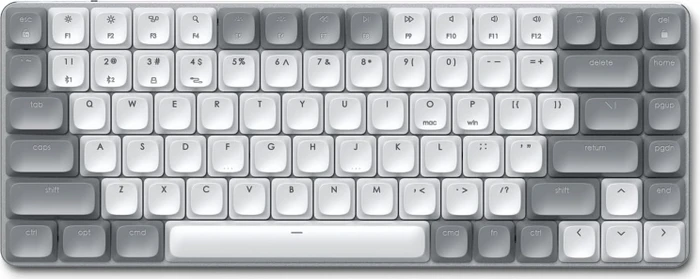 Satechi SM1 Slim Mechanical Backlit BT Keyboard, Light, weiß/grau, low-profile BROWN Switches, USB/Bluetooth, US