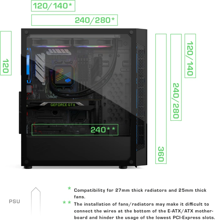 Endorfy SilentiumPC Armis AR6X TG RGB, Glasfenster