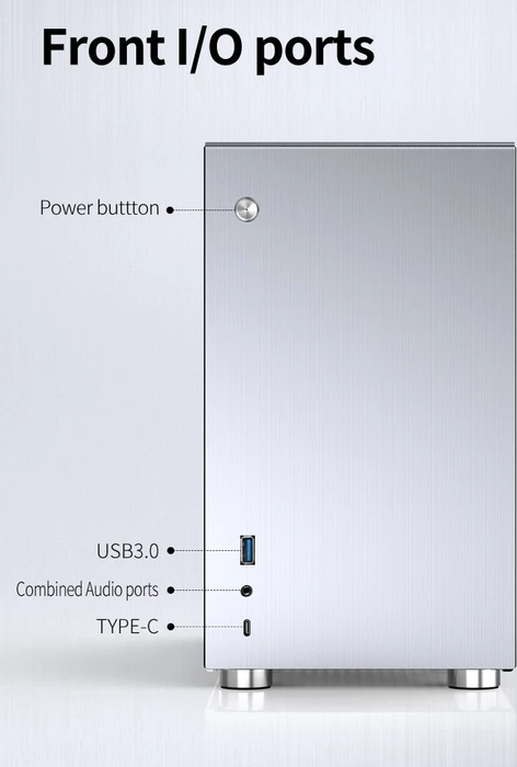 Jonsbo V10, silber, Mini-ITX