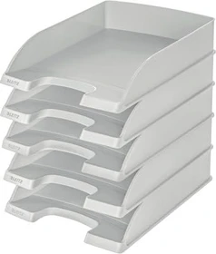 Leitz Plus Briefablage Standard, grau, 5er-Pack