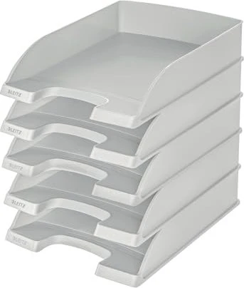 Leitz Plus Briefablage Standard, grau, 5er-Pack