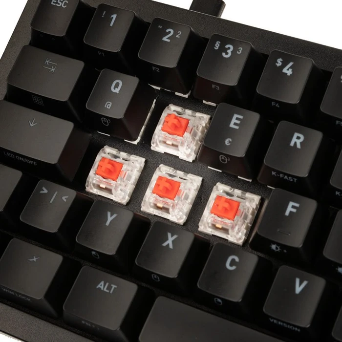 Xtrfy K5 Compact, LEDs RGB, hot-swap, schwarz, Kailh KT RED, USB, DE
