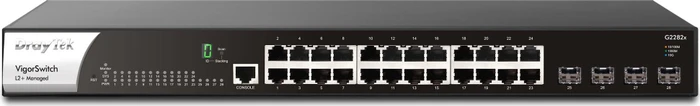 DrayTek VigorSwitch 2282x Rackmount Gigabit Managed Switch, 24x RJ-45, 4x SFP+