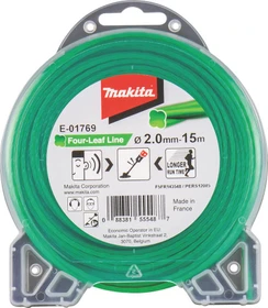 Makita Trimmerfaden Four-Leaf für Rasentrimmer, 2mm/15m