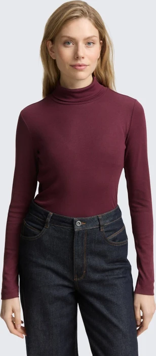 Tom Tailor Rollkragen Shirt langarm bordeaux red (Damen)