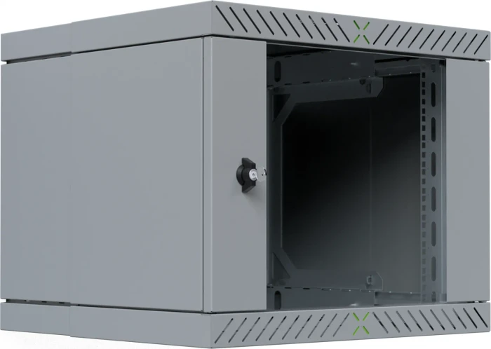 EFB Elektronik X-Rack 19" Wandgehäuse 9HE, fest, eigenbelüftet, tiefenverstellbar, 400-600mm, Sicherheitsglastür, IP20, RAL 7035, 600mm tief