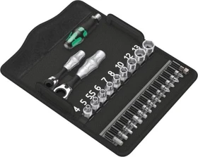 Wera Kraftform Kompakt Zyklop Mini 2 Bitset/Steckschlüsselsatz inkl. Tasche, 27-tlg.