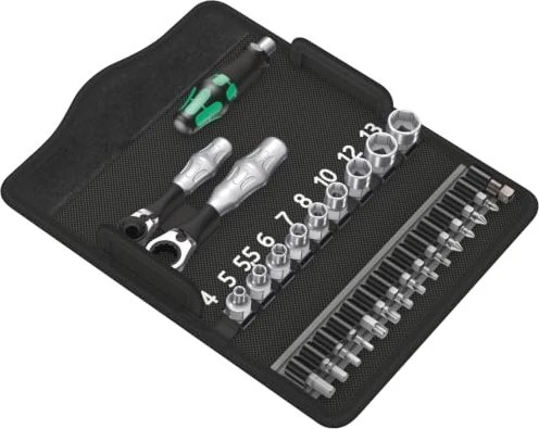 Wera Kraftform Kompakt Zyklop Mini 2 Bitset/Steckschlüsselsatz inkl. Tasche, 27-tlg.