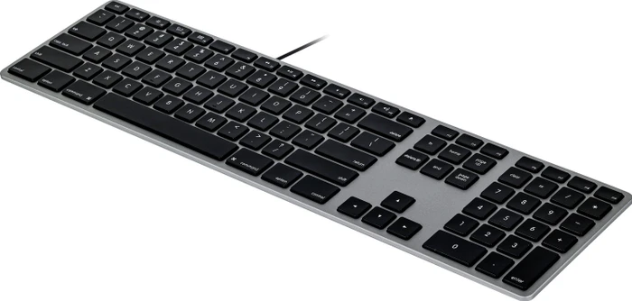 Matias Aluminum Wired Keyboard for Mac (USB-C), Space Gray, USB, US