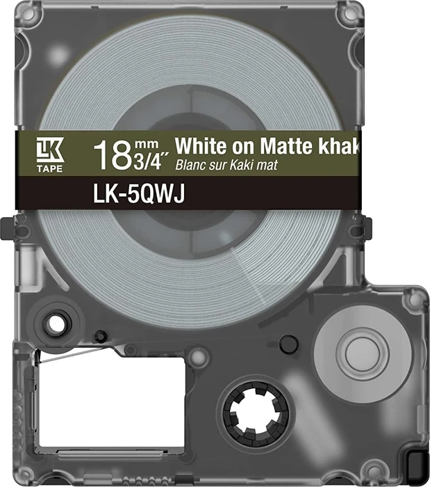 Epson LK-5QWJ Beschriftungsband, 18mm, schwarz/khaki matt