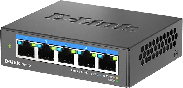 D-Link DMS-100 Desktop 2.5G Switch, 5x RJ-45
