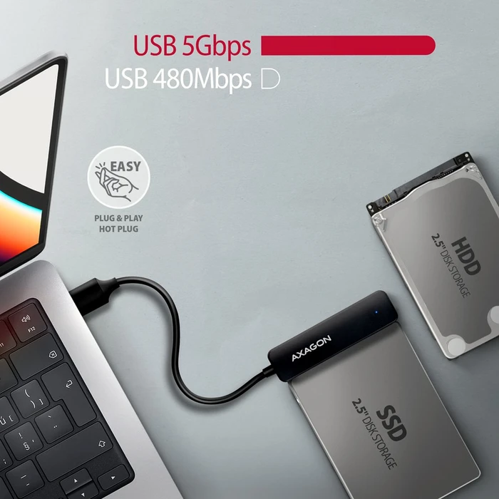 Axagon 2.5" Adapter, USB-A 3.0, USB -> SATA
