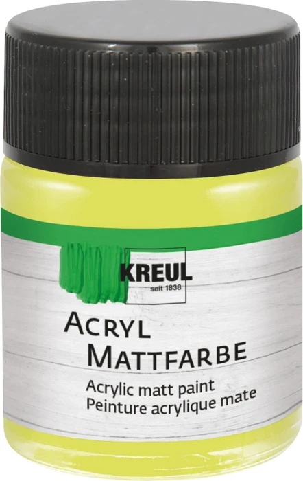 Kreul Acryl Mattfarbe, lemon, 50ml