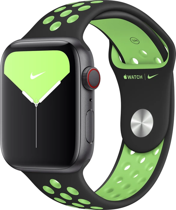 Apple Nike Sportarmband Regular für Apple Watch 44mm schwarz/Lime Blast