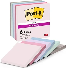 3M Post-it Haftnotiz 654-6SS-SOUL, 76x76mm, glatt, 540 Blatt