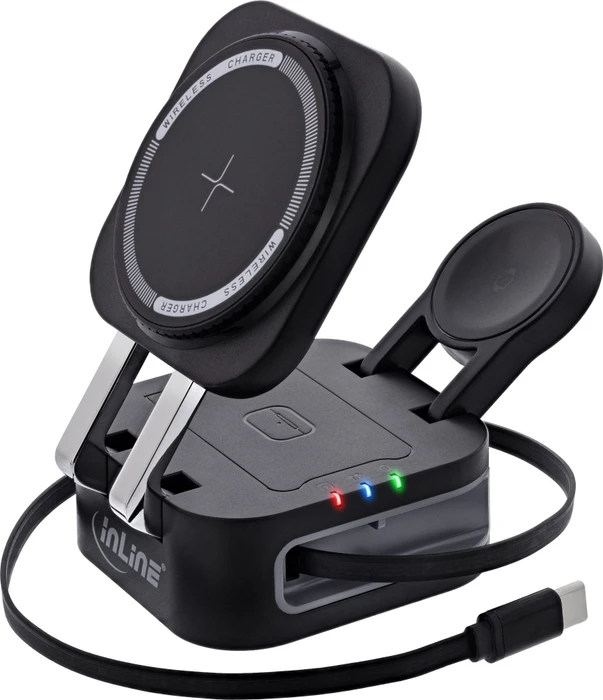 InLine 3in1 Wireless Charger 15W schwarz