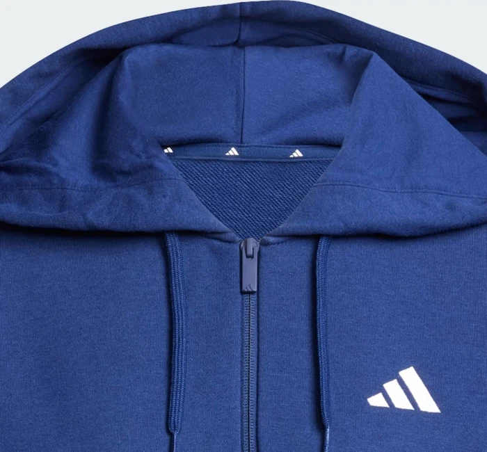 adidas Essentials 3-Streifen French Terry Quarter-Zip Hoodie dark blue/white (Damen)