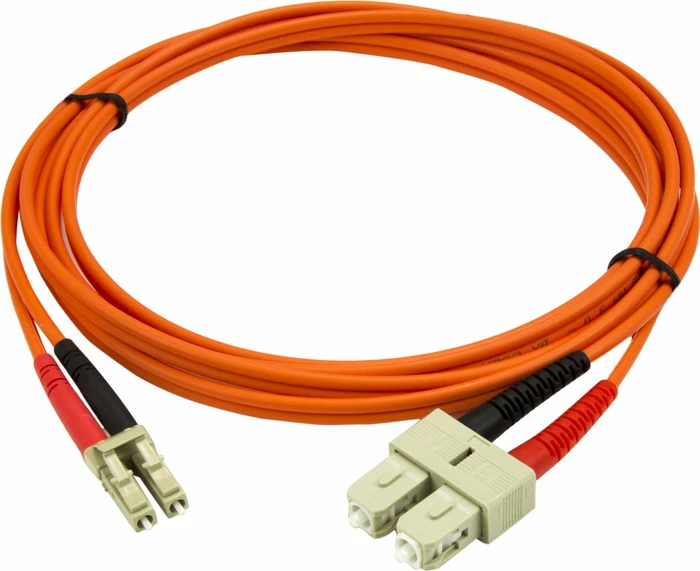 StarTech LWL Duplex Kabel, OM2, 2x LC Stecker/2x SC Stecker, 2m, orange