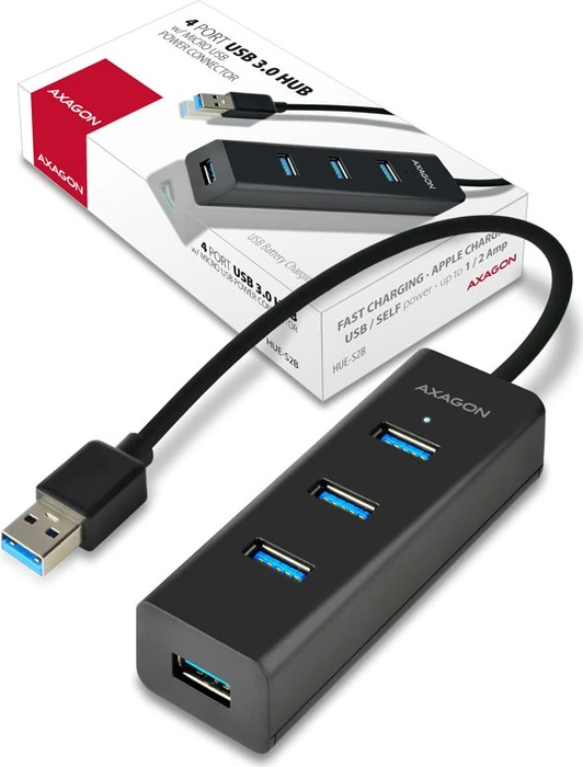 Axagon USB-Hub, 4x USB-A 3.0, USB-A 3.0 [Stecker]