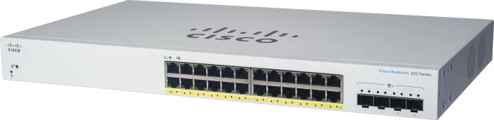 Cisco Business 220 Rackmount Gigabit Smart Switch, 24x RJ-45, 4x SFP+, 195W PoE+
