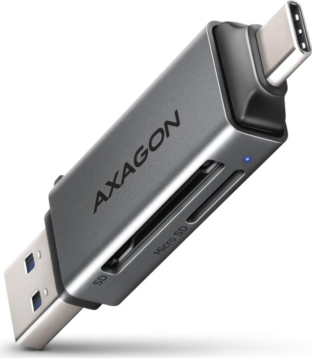 Axagon Dual-Slot-Cardreader, USB-C 3.0/USB-A 3.0 [Stecker]