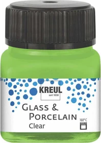 Kreul Glass & Porcelain Clear Malfarbe, apfelgrün, 20ml