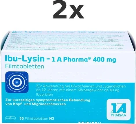 1A Pharma Ibu-Lysin 400mg Filmtabletten, 50 Stück