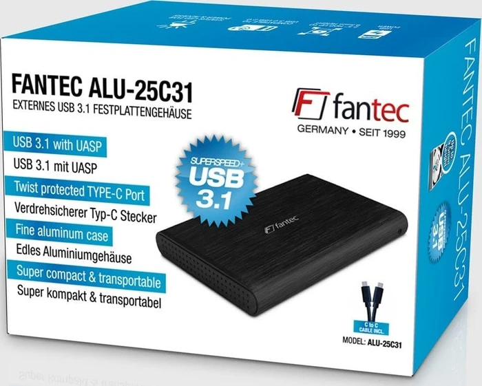 Fantec ALU-25C31, USB-C 3.1
