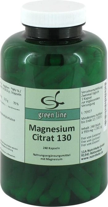 11A Nutritheke Magnesium-Citrat 130mg Kapseln, 240 Stück
