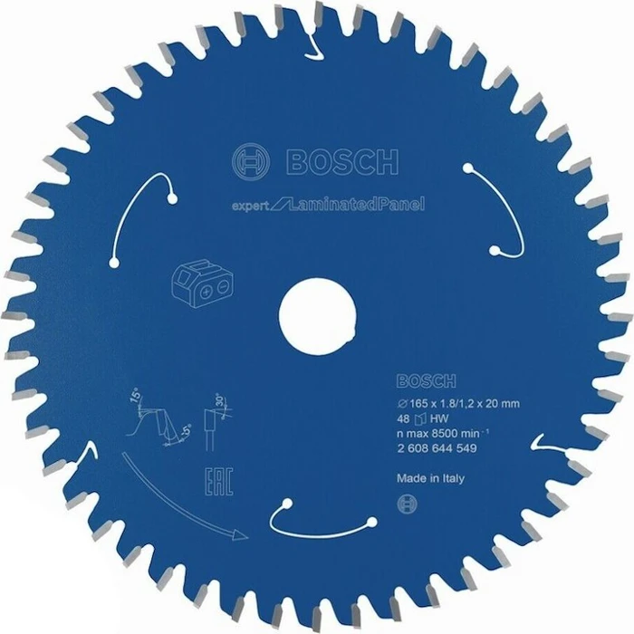 Bosch Professional Expert for Laminated Panel Kreissägeblatt 48Z, 165x1.2x16mm, 1 Stück