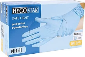 Franz Mensch Hygostar Nitril Safe Light Einweghandschuhe M blau, 100 Stück