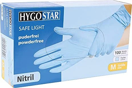 Franz Mensch Hygostar Nitril Safe Light Einweghandschuhe M blau, 100 Stück
