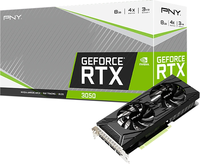 PNY GeForce RTX 3050 Uprising Dual Fan, 8GB GDDR6, HDMI, 3x DP