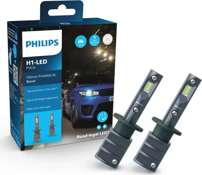 Philips Ultinon Pro6000 Boost H1-LED, 2er-Pack Box