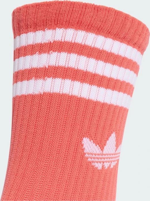 adidas 3-Streifen Crew Socken white/lucid pink/preloved scarlet, 3 Paare