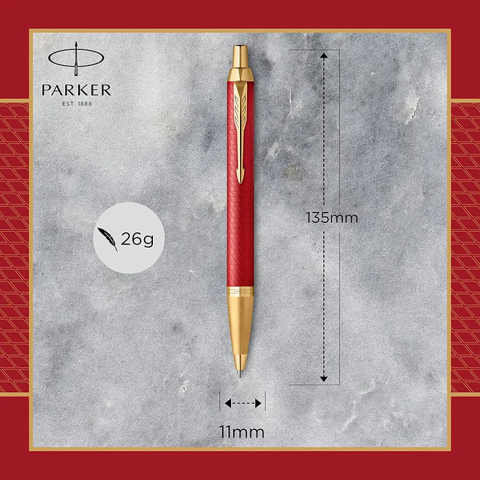 Parker IM Premium Kugelschreiber red lacquer/gold trim, Geschenkbox