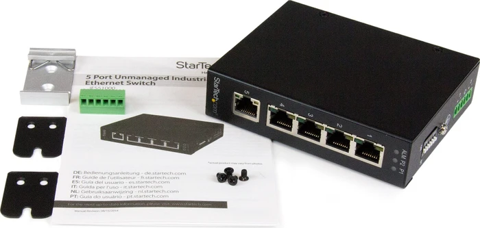 StarTech IES Industrial Railmount Gigabit Switch, 5x RJ-45