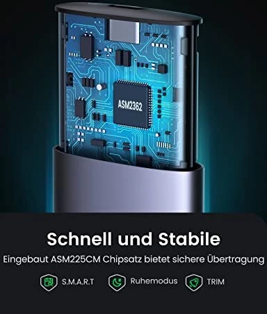 Ugreen M.2 PCIe/NVMe SSD Enclosure, USB-C 3.1