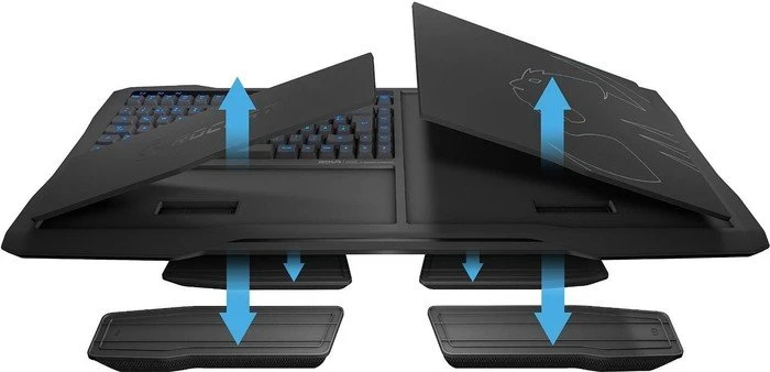 Roccat Sova MK Gaming Lapboard, schwarz, LED blau, TTC BROWN, USB, DE