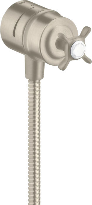 Hansgrohe Axor Montreux Wandanschluss Stop mit Rückflussverhinderer, Absperrventil und Kreuzgriff brushed nickel